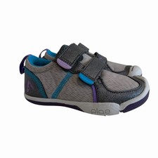 EUC Plae Ty Coated Metallic Suede/Nylon Hook  Loop Kids Shoes Toddler 8.5