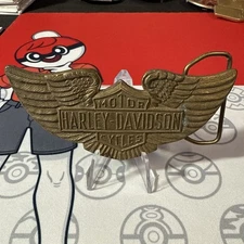 Montauk Silver Vintage Harley Davidson Wings Belt Buckle Brass Made In England