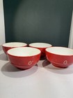 BIA Red Christmas tree cereal bowls 5.75 “ stoneware oven and microwave Safe X 4