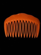Vintage 1980s Orange Hair Comb Styling Accessory