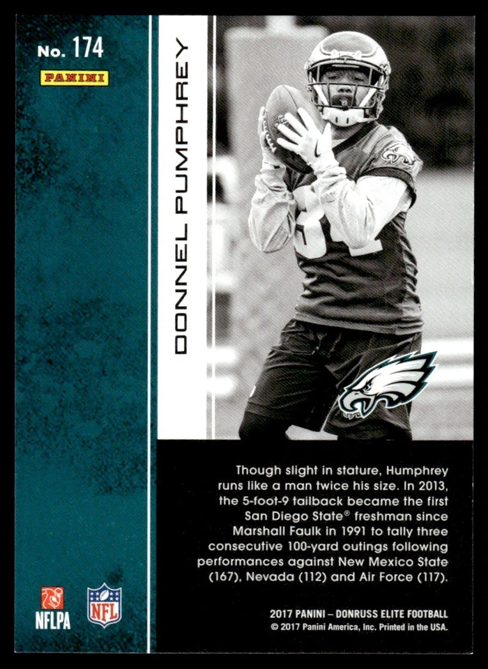 2017 Donruss Elite Red Donnel Pumphrey Rookie 111/149 #174 - Image 2 of 2