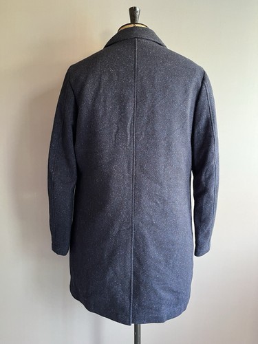 Abrigo de tweed Magee Donegal para hombre talla 38 azul marino lana téelin abrigo Irlanda - Imagen 7 de 18