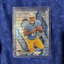 2025 Panini Mosaic Rookie Omarion Hampton #335 Mosaic Prizm Chargers Card