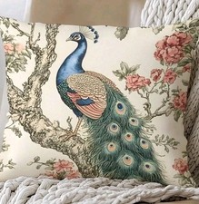 1 X Peacock cushion covers peacock Feathers Blue Green
