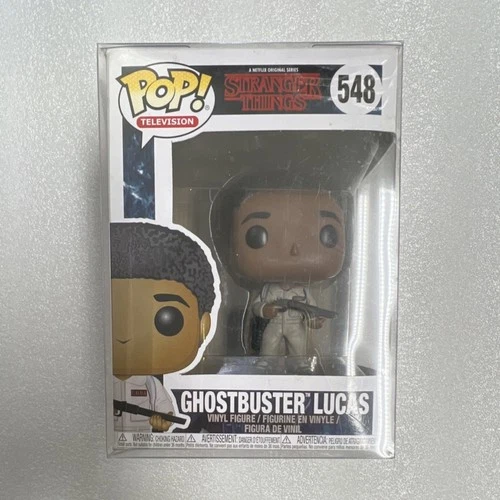 Stranger Things Ghostbuster Lucas Funko #548 w/ Sleeve (damaged box, shelf wear)