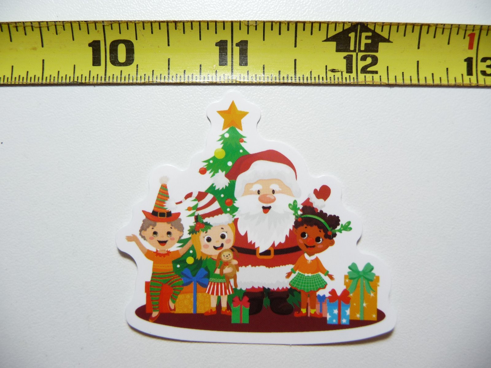 Santa Claus and Kids Christmas Winter Holiday Sticker Decal