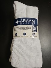 mens diabetic ankle socks 10-13 white, 3 pairs