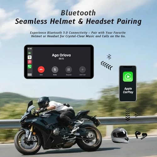 6-Inch Motorcycle Smart Display – Wireless CarPlay & Android Auto | Bluetooth 