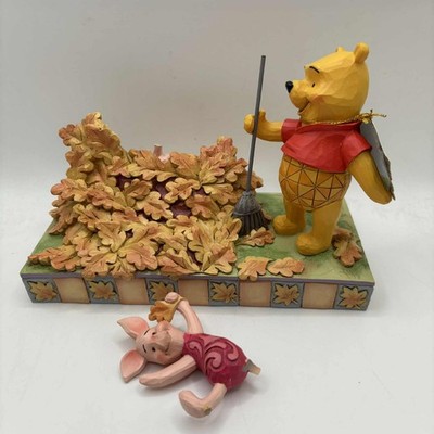 Disney Traditions Jumping into Fall Pooh and Piglet Figurine 6008990 Damaged