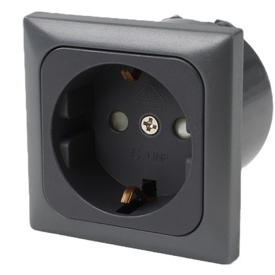 C-Line Presto Inprojal CBE Steckdose + Abdeckrahmen + Isodose 230V anthrazit    