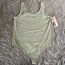 Joyspun Smoothing Seamless Bodysuit Womens Size XXL 20 Green Seamless Soft