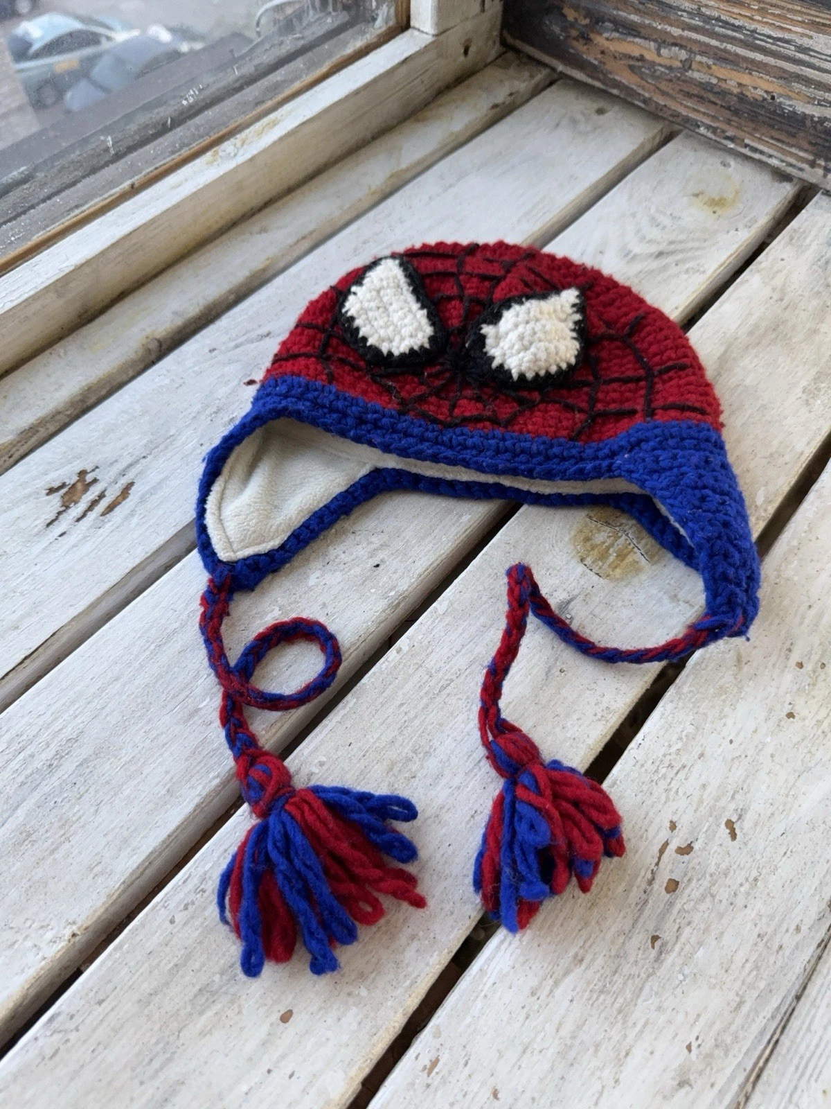 Vintage 90s THE AMAZING SPIDERMAN BEANIE Trapper Y2K HATS S-M Size