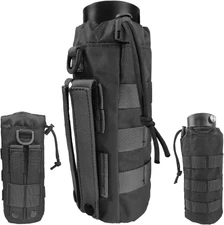 Tactical Molle Water Bottle Pouch Nylon Water Bottle Bag  Bottom Mesh Hydration