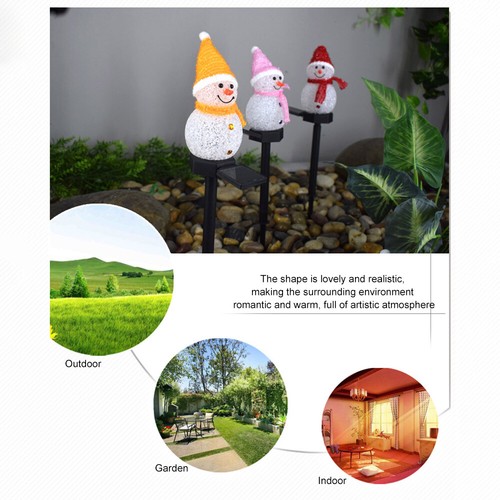Solar Christmas Snowman Ground Inserted Garden Decoration H6N0 - Picture 5 of 11