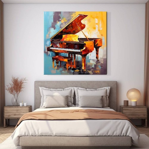 Piano Musica Stile Pittura Colorata Stampa su Tela, Musica Classica Arte - Foto 4 di 9