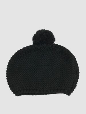 Cashmere by Turkish T Women\'s OS Black Knit Slouchy Beanie Oversized Pom Pom KAFC307_BLACK_2_881f435a-d885-  main image 4