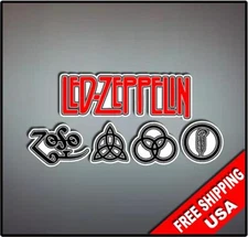 Led Zeppelin Vinyl Wall logo Decal Sticker Classic Rock Band Various Sizes