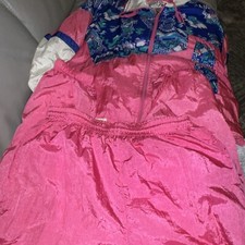 Vintage Pink Track Suit Casual Isle Jacket Pants Nylon petite M