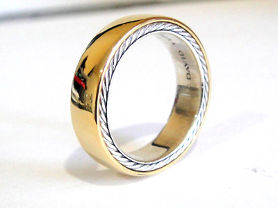 DAVID YURMAN 18K YELLOW GOLD SILVER  STREAMLINE  RING