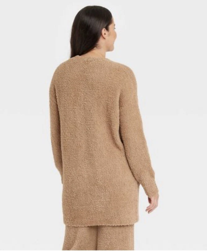Women's Feather Yarn Lounge Cardigan - Stars Above Brown M/L