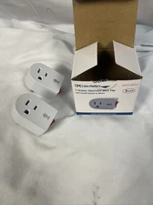 Box of 2 - CABLE MATTERS Grounded Outlet with Switch 1-Outlet 15A/125V Wall Tap