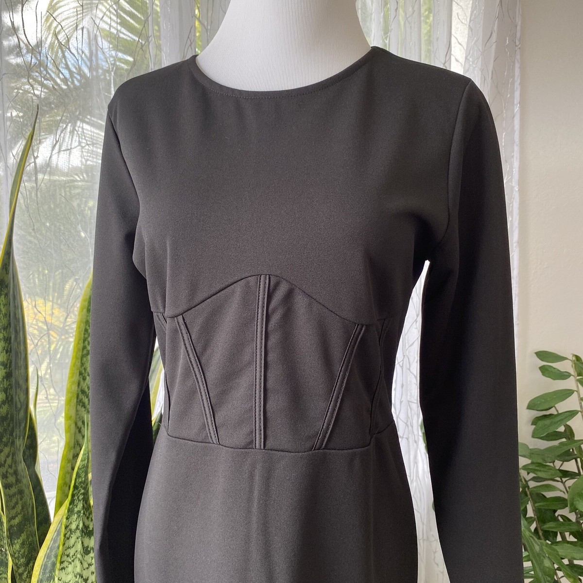 nasty gal black long sleeve dress NASTY GAL COLLECTION Womens Black Long Sleeve Pullover Dress Size 10