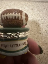 Mud Pie First Little Curl Keepsake Box Football Memento Box