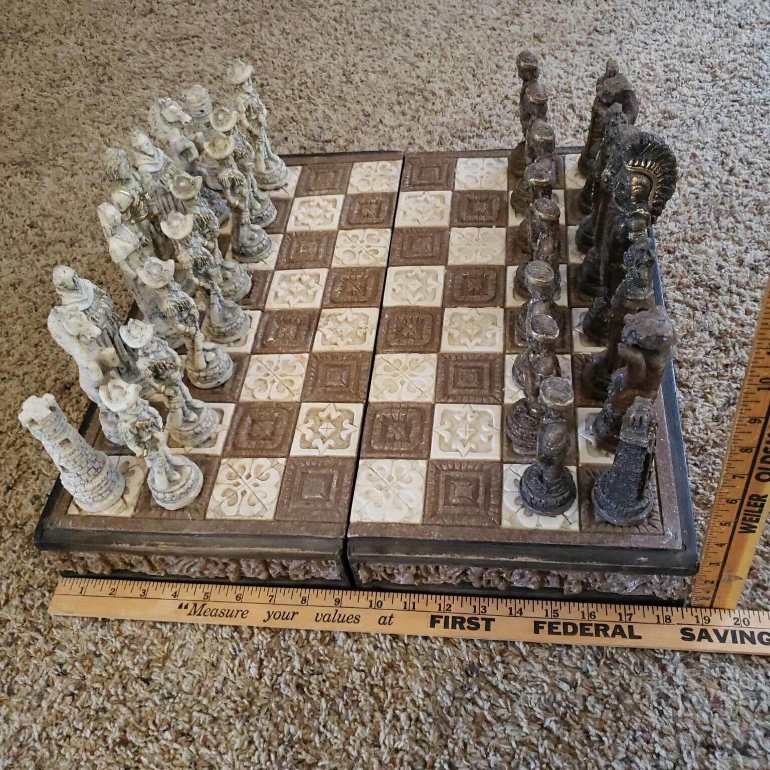 Recycled Auto Part Pre-Hispanic Battle Chess Set