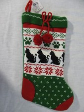 NWT Hobby Lobby Knit/Felt Cats Christmas Stocking HL9198552, 2017