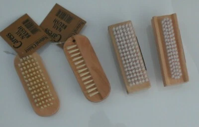 Nail Scrubbing Brushes;Wooden Double Sided Pedicure Manicure Cleaner, "CARESS"