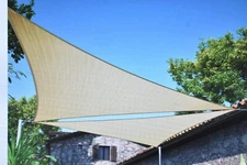 Sun Shade Sail Triangle Canopy Cover Sand Brown Beige 22" x 22" New