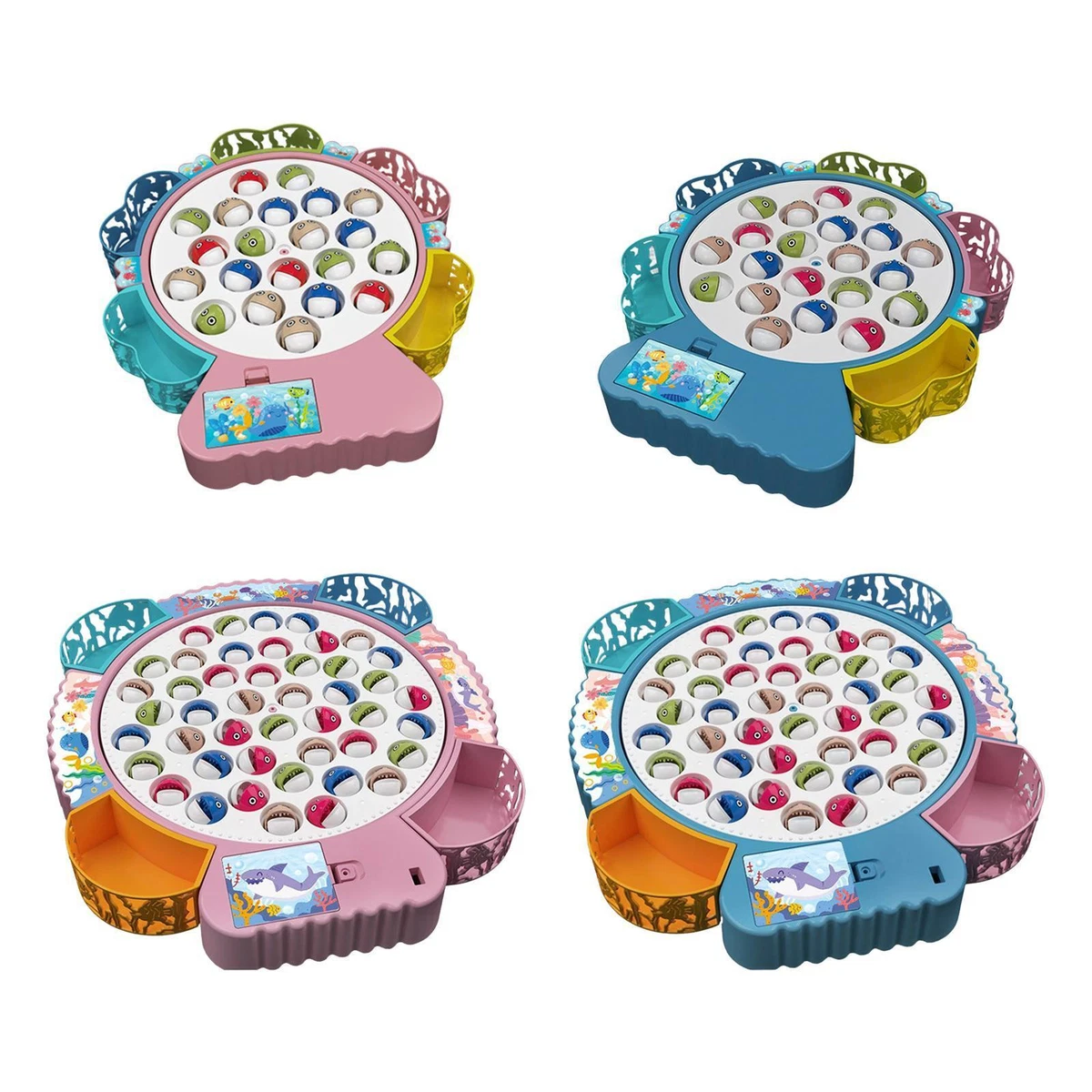 Rotating Fishing Game Electric Fishing Toy with Music Colorful