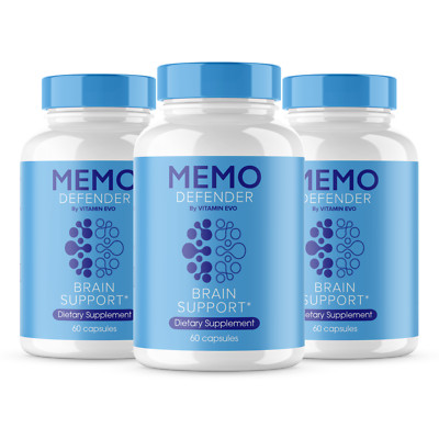 (3 Pack) Memo Defender Brain Supplement Capsules, MemoDefender 180 Capsules