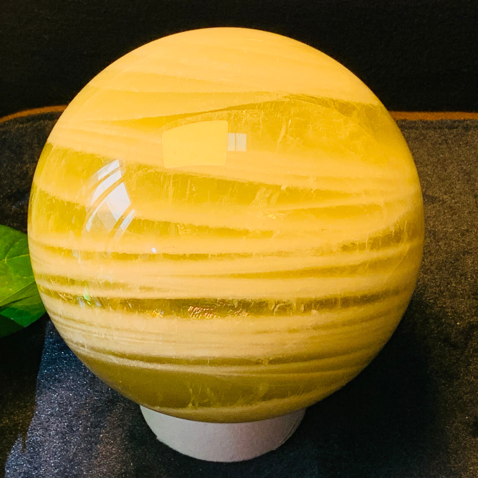 Top 15.53LB Natural Rainbow Citrine Quartz Sphere Healing Crystal Ball