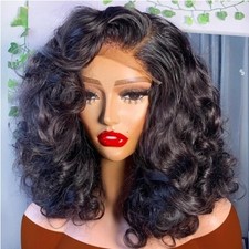 Transparent Short Bob Body Wave 13x4 13x6 Lace Front Human Hair Wig Lace Frontal