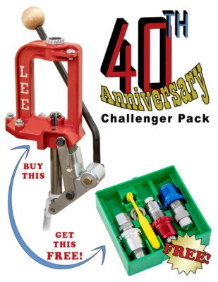 Lee 92135 Breech Lock Challenger Press with 3 Die Set for 45 ACP