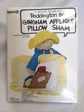 NEW Trio 3 Eden Paddington Bear Gingham Applique Pillow Sham Kit Vtg 1978