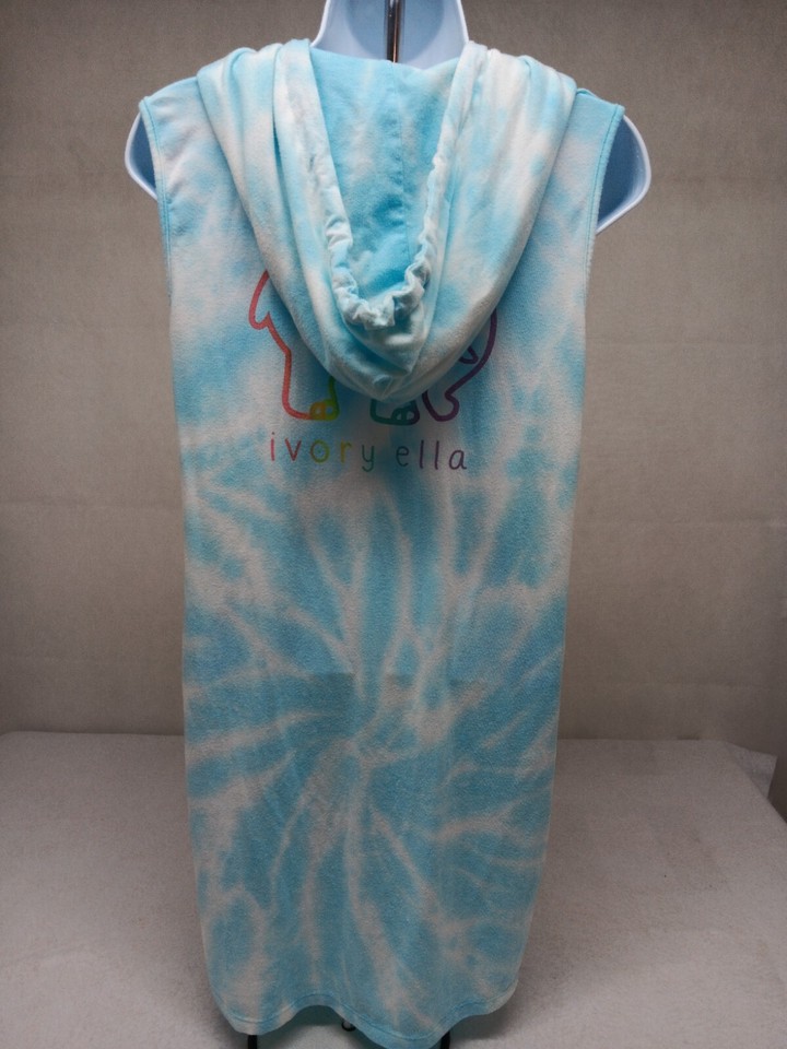 Ivory Ella Womens Medium Blue Tie Dye Hooded Sleeveless Sweatshirt