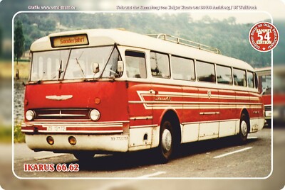 Blechschild 20x30cm ''Oldtimer-Busse im Osten - Ikarus 66.62'' Nr. 54