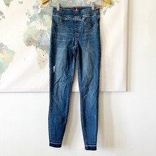 Spanx Jeans Size XS Skinny Release Hem Medium Wash Blue Pull On