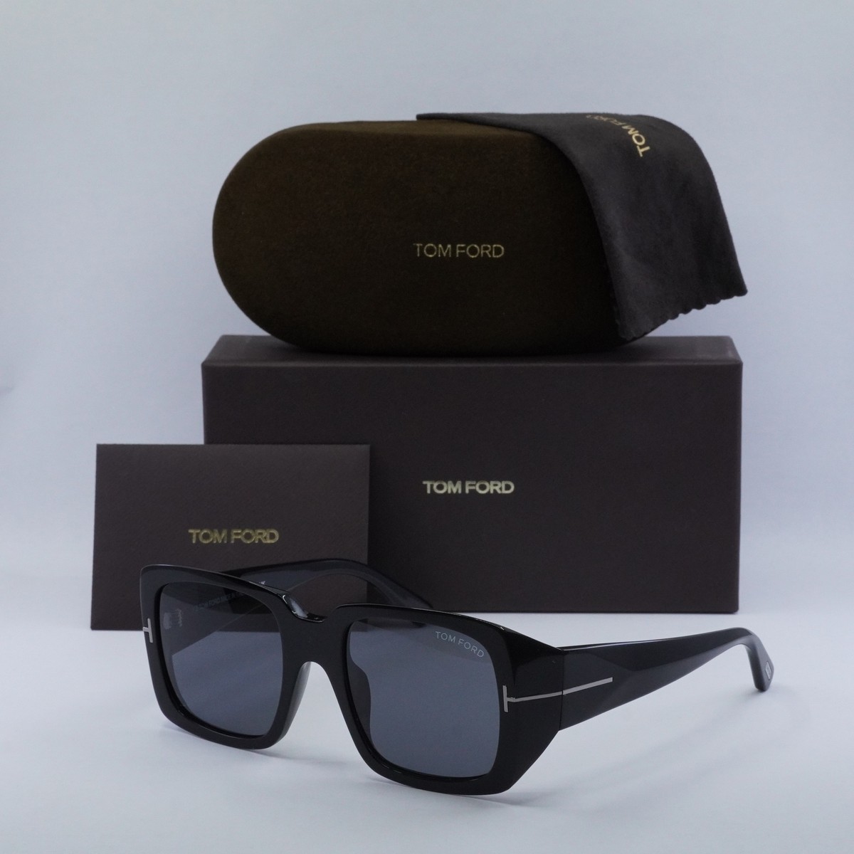 TOM FORD FT1035-N 01A Shiny Black/Smoke 51-20-135 Sunglasses New