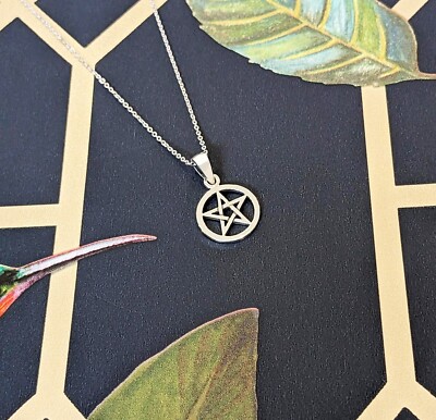 Massiver 925er Sterling Silber Universum Besen Pentakel Anhänger, Pentagramm Mit Sternzeichen Symbolen, Heidnischer Schmuck Amulett, Wicca Talisman