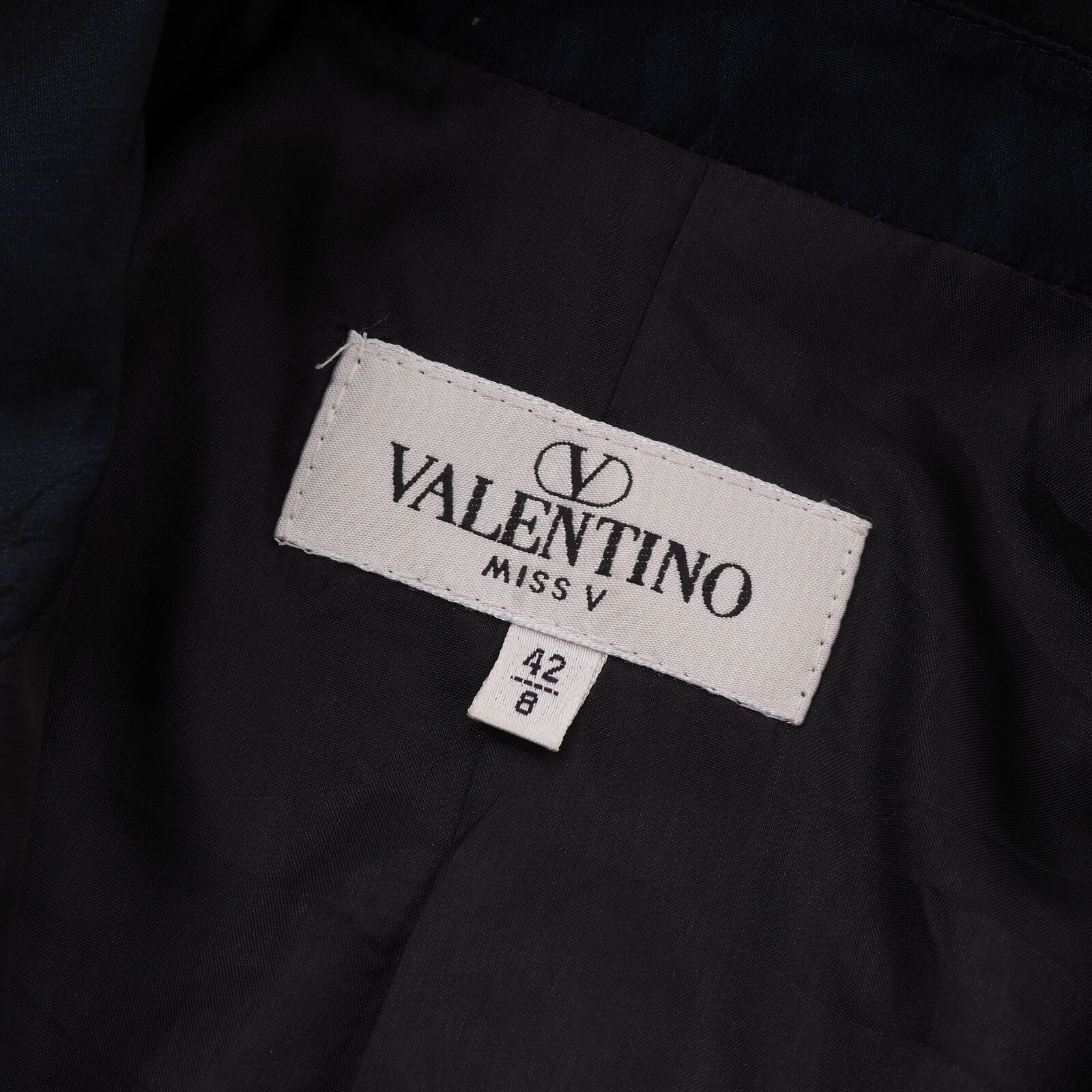 Giacca blazer Valentino Miss V vintage donna blu scintillante designer taglia 42 8