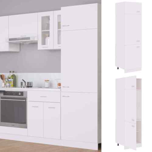 Refrigerator Cabinet White 60x57x207 cm Engineered Wood