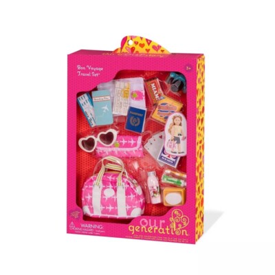 Our Generation Bon Voyage Travel Bag Doll Accessory Set for 18