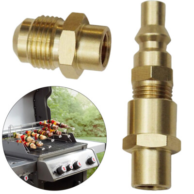 FOR Weber Q BBQ Grill Adapter Quick Connect Plug Gas Outdoor Heating Part Brass·