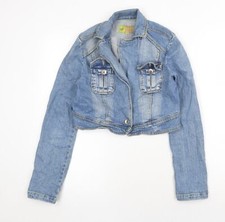 W&W Womens Blue Jacket Size 10 Button