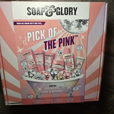 Soap & Glory Pick Pink Rose Bergamot Body Wash Foot Body Hands Cream Butter Set