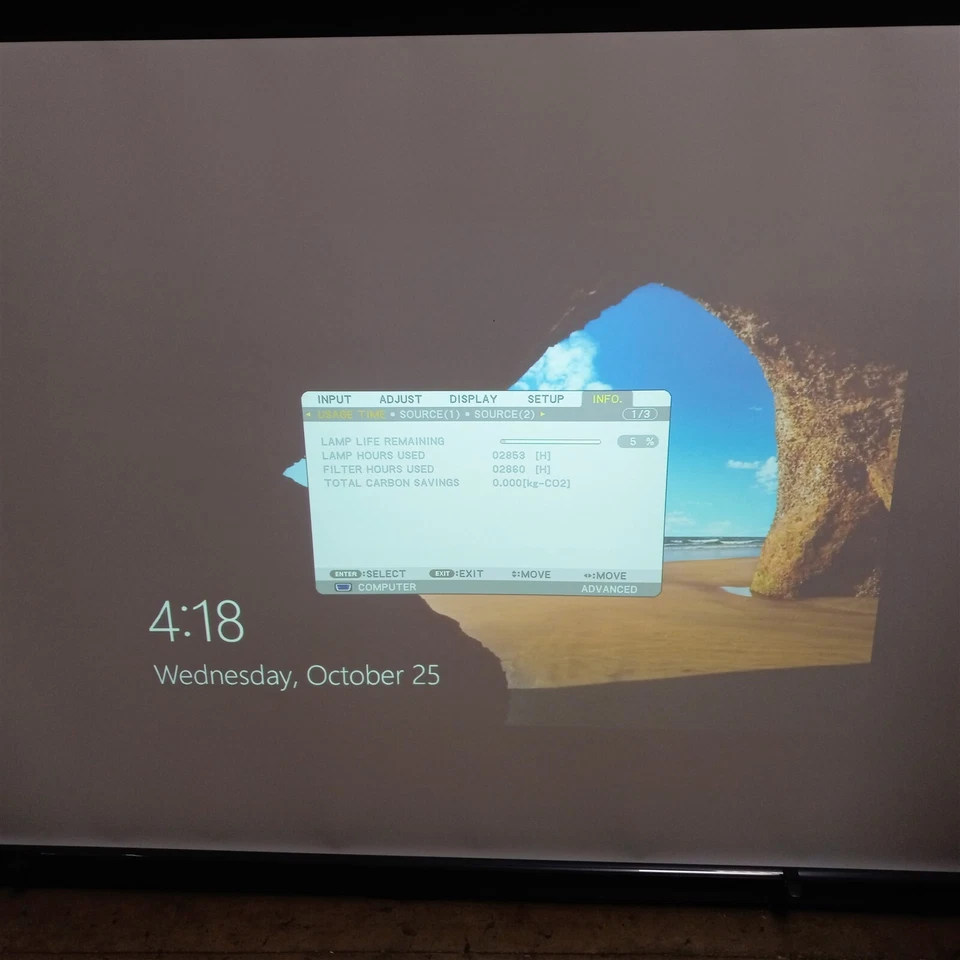 NEC PA571W NP-PA571W WUXGA 5700 Lumens HDMI Professional Projector 2853 Hours - Image 2 of 4