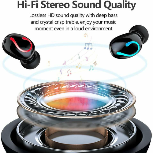Cuffie Bluetooth 5.1 TWS auricolari wireless mini auricolari cuffie stereo IPX7 - Foto 5 di 13